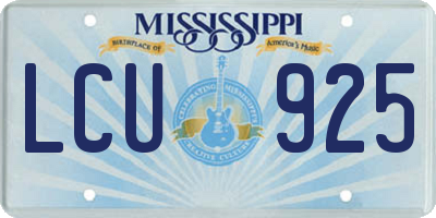MS license plate LCU925