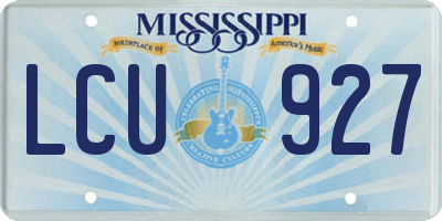 MS license plate LCU927