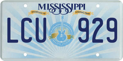 MS license plate LCU929