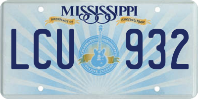MS license plate LCU932