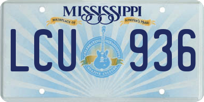 MS license plate LCU936