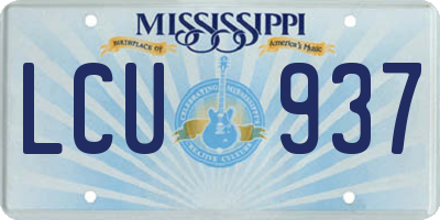 MS license plate LCU937
