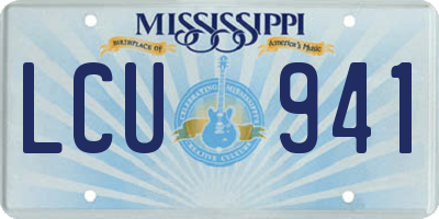 MS license plate LCU941