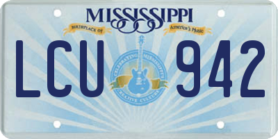 MS license plate LCU942