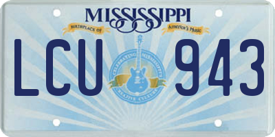 MS license plate LCU943