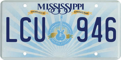 MS license plate LCU946
