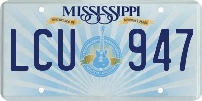 MS license plate LCU947