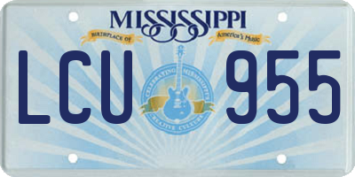 MS license plate LCU955