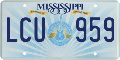 MS license plate LCU959