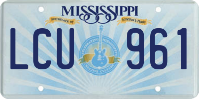 MS license plate LCU961
