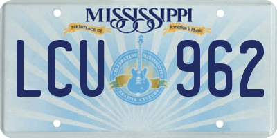 MS license plate LCU962