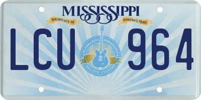 MS license plate LCU964