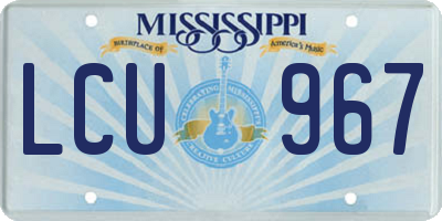 MS license plate LCU967