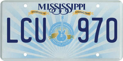 MS license plate LCU970