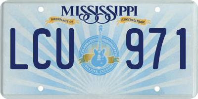 MS license plate LCU971