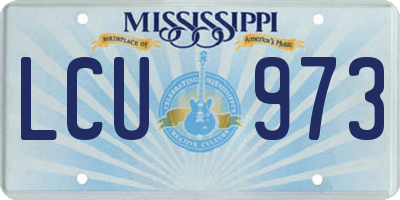 MS license plate LCU973