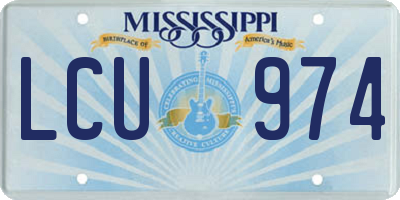 MS license plate LCU974