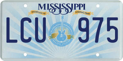 MS license plate LCU975
