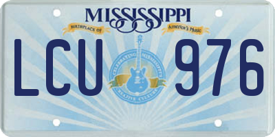 MS license plate LCU976