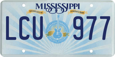 MS license plate LCU977