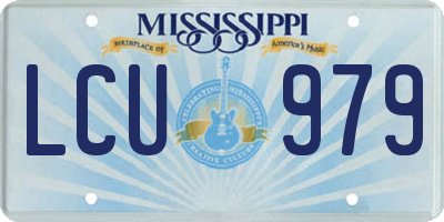 MS license plate LCU979