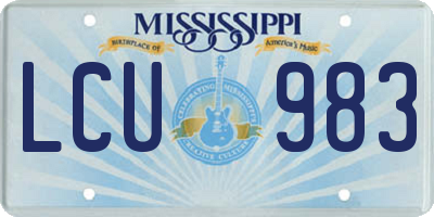MS license plate LCU983