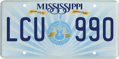 MS license plate LCU990