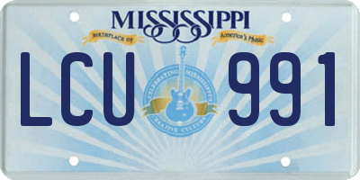 MS license plate LCU991