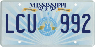 MS license plate LCU992