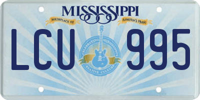 MS license plate LCU995