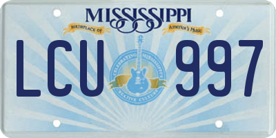 MS license plate LCU997
