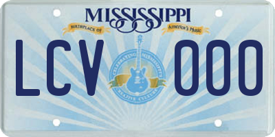 MS license plate LCV000