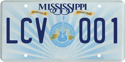 MS license plate LCV001