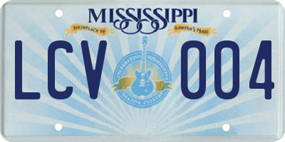 MS license plate LCV004