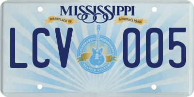MS license plate LCV005