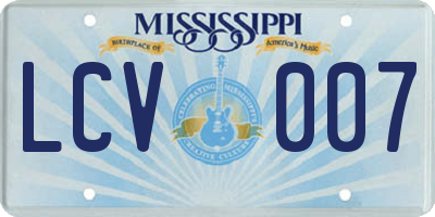 MS license plate LCV007