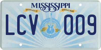 MS license plate LCV009