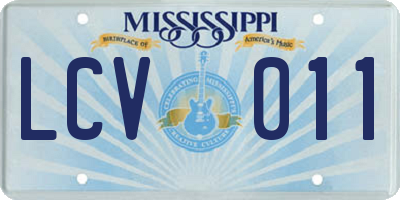 MS license plate LCV011