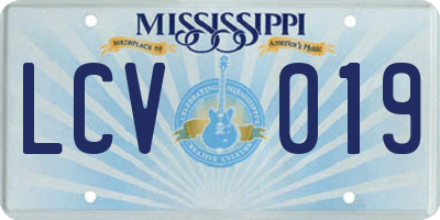 MS license plate LCV019