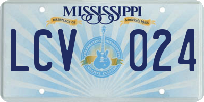 MS license plate LCV024