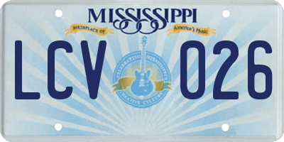 MS license plate LCV026