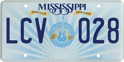 MS license plate LCV028