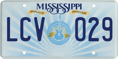 MS license plate LCV029