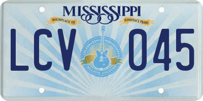 MS license plate LCV045