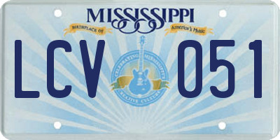 MS license plate LCV051