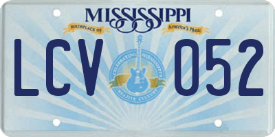 MS license plate LCV052