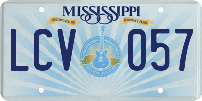 MS license plate LCV057