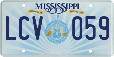 MS license plate LCV059
