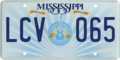 MS license plate LCV065