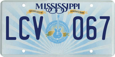 MS license plate LCV067